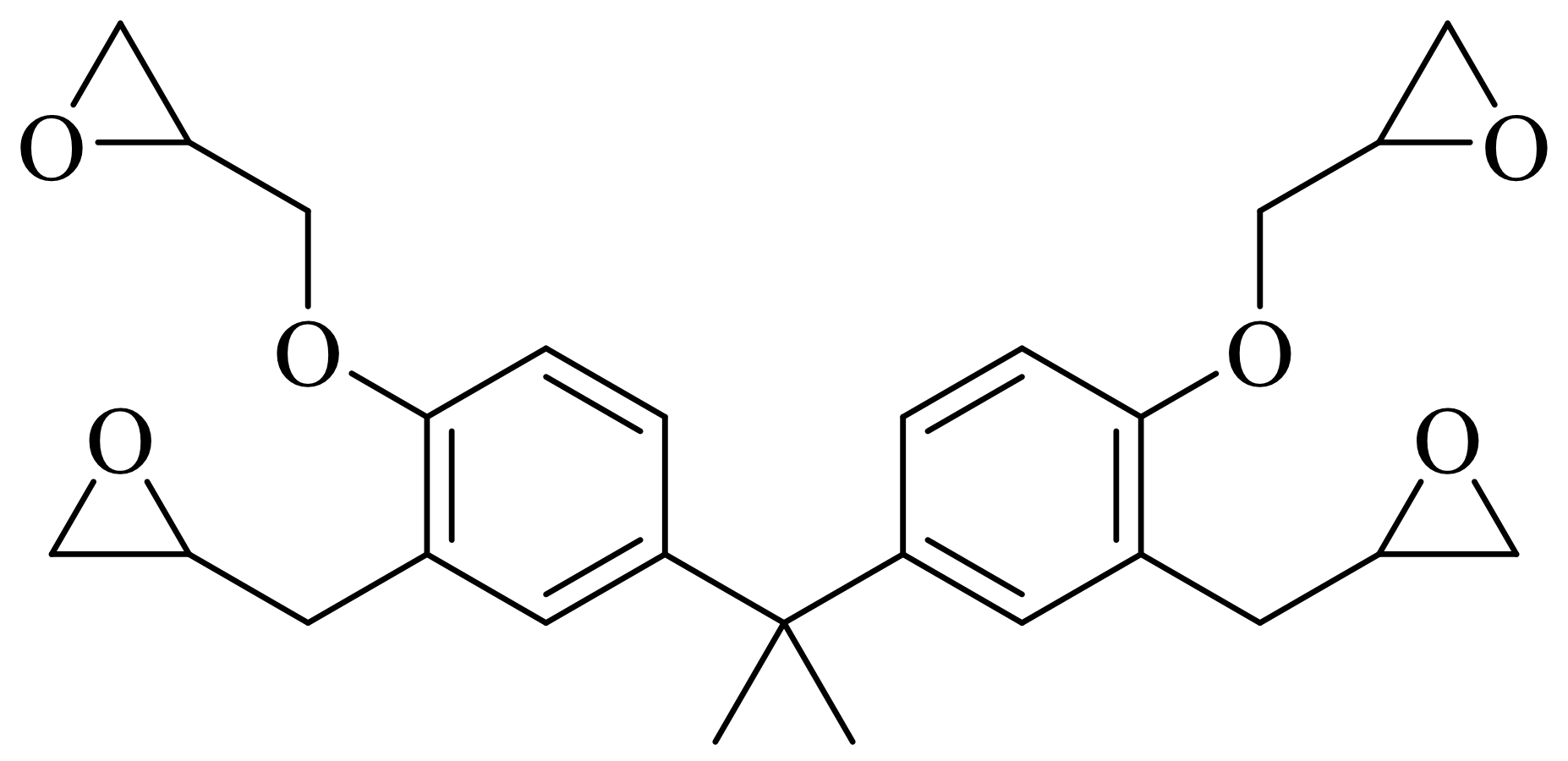 YW-614 · 四官能雙酚 A 環氧樹脂 · 所提供產品手冊中的結構