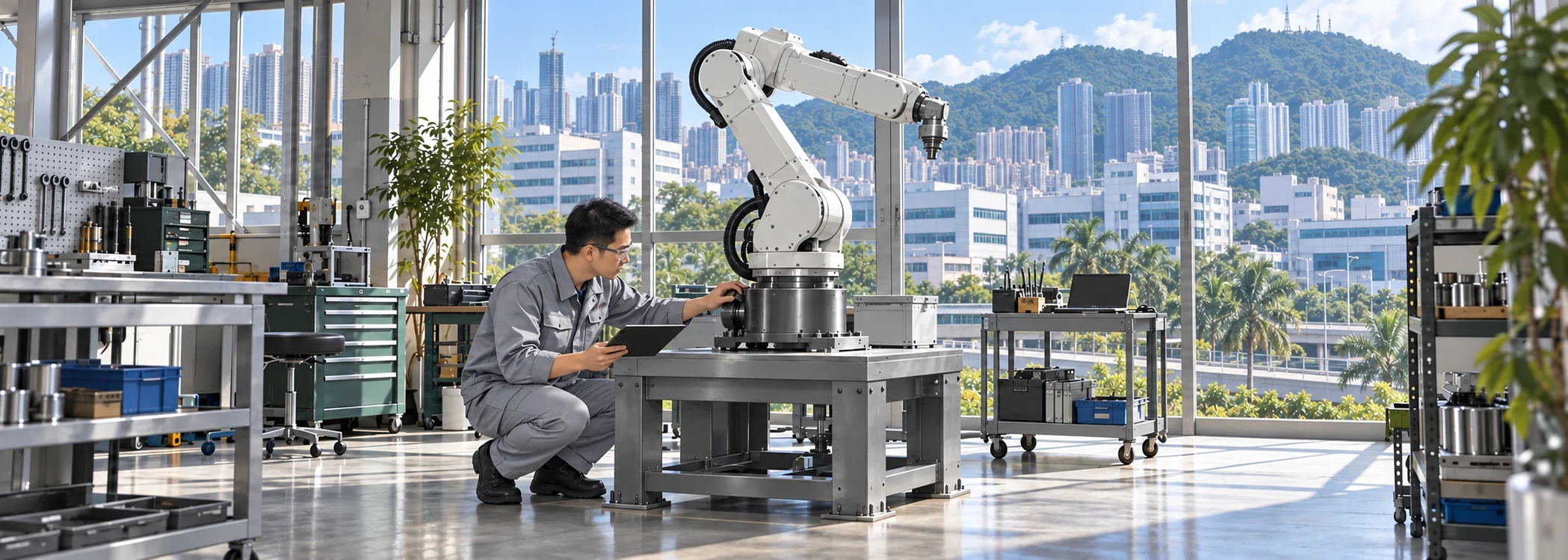 Application illustration of robot base joints and RV reducers in a China — Hong Kong Special Administrative Region setting